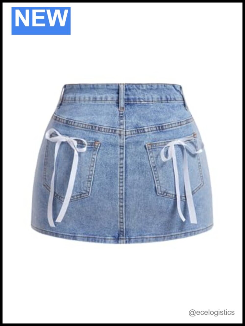 WDIRARA Women's Bowknot High Waist Denim Skirt Y2k Bodycon Mini Skirts with